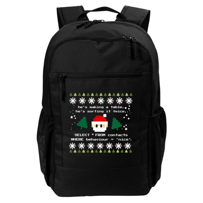 Sql Santa Claus Database Clause Developer Code Db Programmer Gift Daily Commute Backpack
