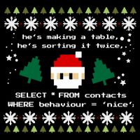 Sql Santa Claus Database Clause Developer Code Db Programmer Gift Women's Knotted Racerback Tank