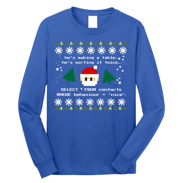 Sql Santa Claus Database Clause Developer Code Db Programmer Gift Long Sleeve Shirt