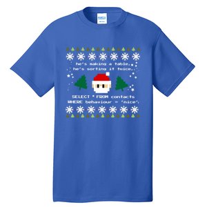 Sql Santa Claus Database Clause Developer Code Db Programmer Gift Tall T-Shirt