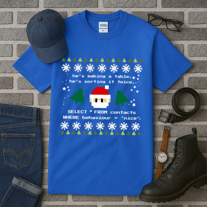 Sql Santa Claus Database Clause Developer Code Db Programmer Gift Tall T-Shirt