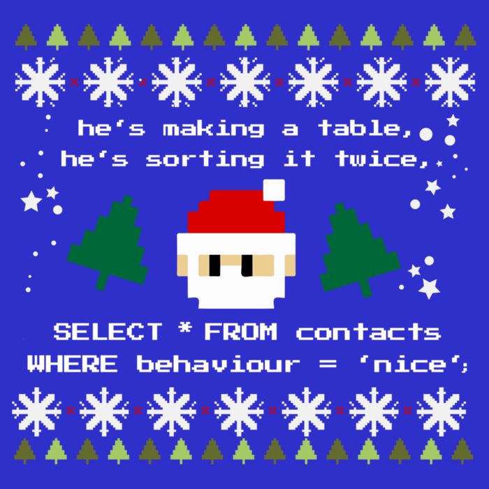 Sql Santa Claus Database Clause Developer Code Db Programmer Gift Tall Long Sleeve T-Shirt