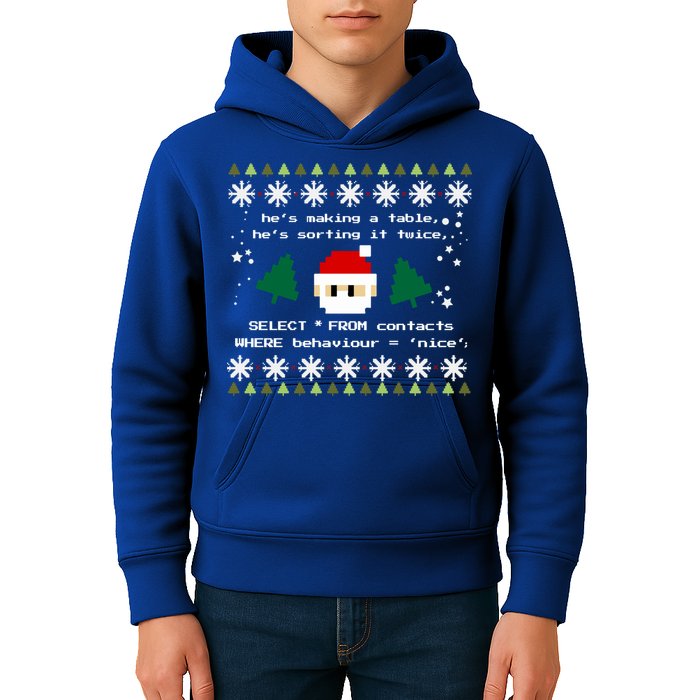 Sql Santa Claus Database Clause Developer Code Db Programmer Gift Kids Hoodie