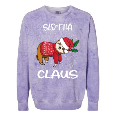 Sloth Santa Claus Merry Slothmas Santa Sloth Slotha Claus Cute Gift Colorblast Crewneck Sweatshirt