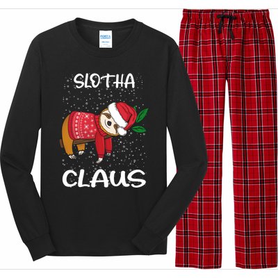 Sloth Santa Claus Merry Slothmas Santa Sloth Slotha Claus Cute Gift Long Sleeve Pajama Set