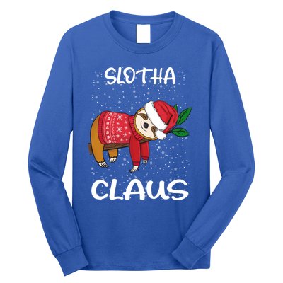 Sloth Santa Claus Merry Slothmas Santa Sloth Slotha Claus Cute Gift Long Sleeve Shirt