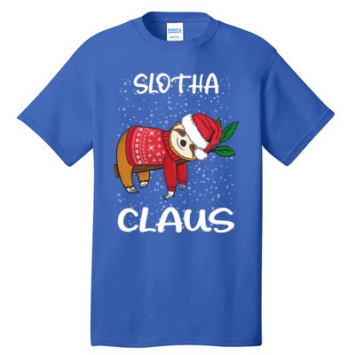 Sloth Santa Claus Merry Slothmas Santa Sloth Slotha Claus Cute Gift Tall T-Shirt