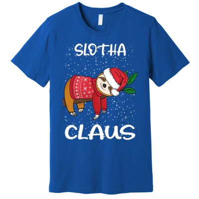 Sloth Santa Claus Merry Slothmas Santa Sloth Slotha Claus Cute Gift Premium T-Shirt