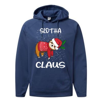 Sloth Santa Claus Merry Slothmas Santa Sloth Slotha Claus Cute Gift Performance Fleece Hoodie