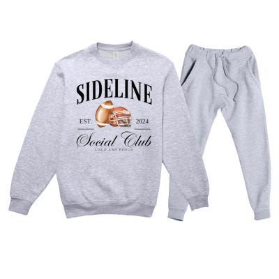 Sideline Social Club Loud And Proud Football Mom Premium Crewneck Sweatsuit Set