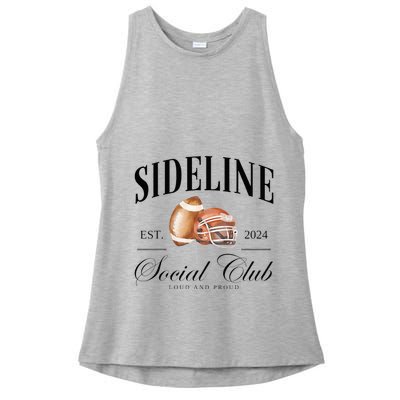 Sideline Social Club Loud And Proud Football Mom Ladies PosiCharge Tri-Blend Wicking Tank
