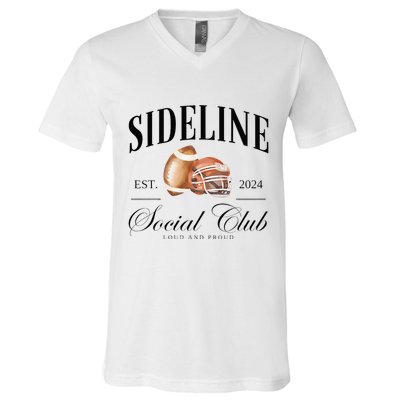 Sideline Social Club Loud And Proud Football Mom V-Neck T-Shirt