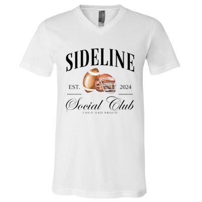 Sideline Social Club Loud And Proud Football Mom V-Neck T-Shirt