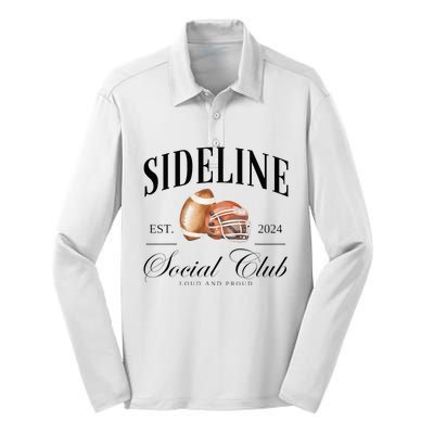 Sideline Social Club Loud And Proud Football Mom Silk Touch Performance Long Sleeve Polo