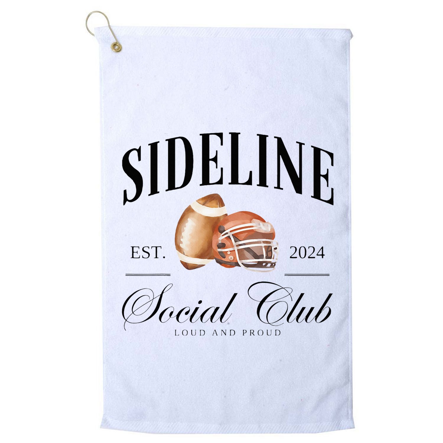 Sideline Social Club Loud And Proud Football Mom Golf Towel