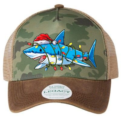 Santa Shark Christmas Lights Sharkmas Tree Xmas Legacy Tie Dye Trucker Hat