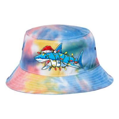 Santa Shark Christmas Lights Sharkmas Tree Xmas Tie Dye Newport Bucket Hat