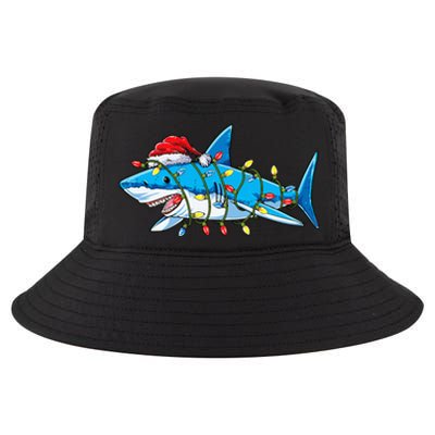 Santa Shark Christmas Lights Sharkmas Tree Xmas Cool Comfort Performance Bucket Hat