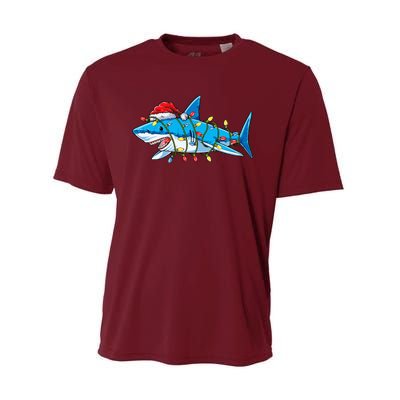 Santa Shark Christmas Lights Sharkmas Tree Xmas Performance Sprint T-Shirt