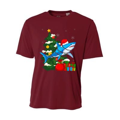 Santa Shark Christmas Lights Sharkmas Tree Xmas Performance Sprint T-Shirt