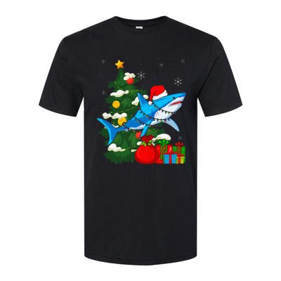 Santa Shark Christmas Lights Sharkmas Tree Xmas Softstyle CVC T-Shirt