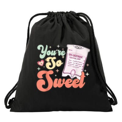 So Sweet Cute Heart Funny ICU ER Nurse Happy Valentines Day Drawstring Bag