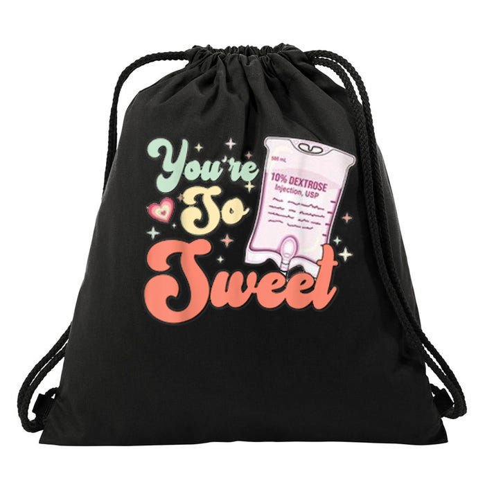 So Sweet Cute Heart Funny ICU ER Nurse Happy Valentines Day Drawstring Bag