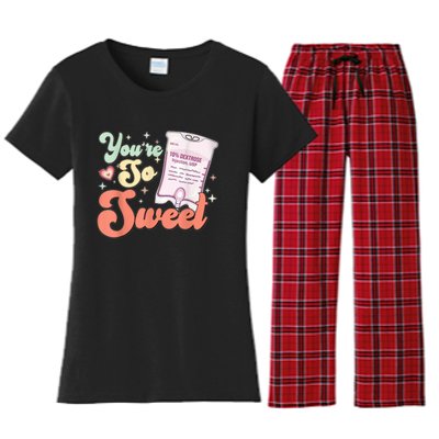 So Sweet Cute Heart Funny ICU ER Nurse Happy Valentines Day Women's Flannel Pajama Set