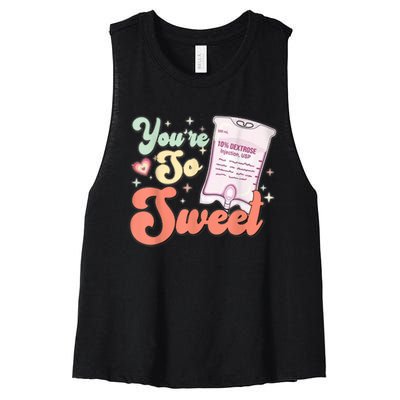 So Sweet Cute Heart Funny ICU ER Nurse Happy Valentines Day Women's Racerback Cropped Tank