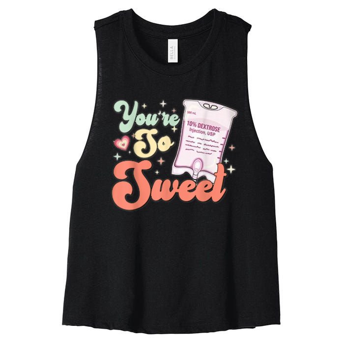 So Sweet Cute Heart Funny ICU ER Nurse Happy Valentines Day Women's Racerback Cropped Tank