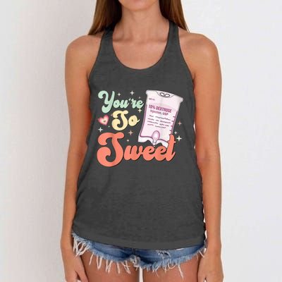 So Sweet Cute Heart Funny ICU ER Nurse Happy Valentines Day Women's Knotted Racerback Tank