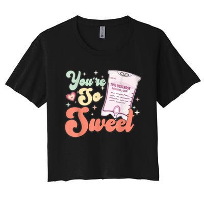 So Sweet Cute Heart Funny ICU ER Nurse Happy Valentines Day Women's Crop Top Tee