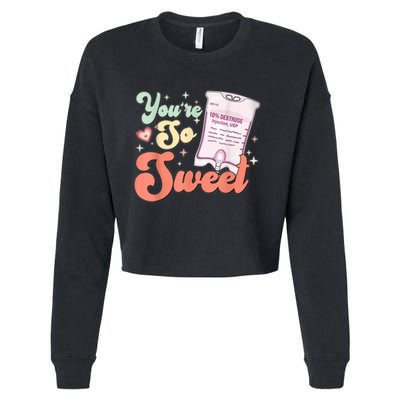 So Sweet Cute Heart Funny ICU ER Nurse Happy Valentines Day Cropped Pullover Crew