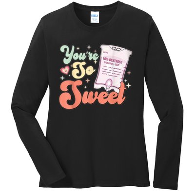 So Sweet Cute Heart Funny ICU ER Nurse Happy Valentines Day Ladies Long Sleeve Shirt