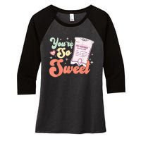 So Sweet Cute Heart Funny ICU ER Nurse Happy Valentines Day Women's Tri-Blend 3/4-Sleeve Raglan Shirt