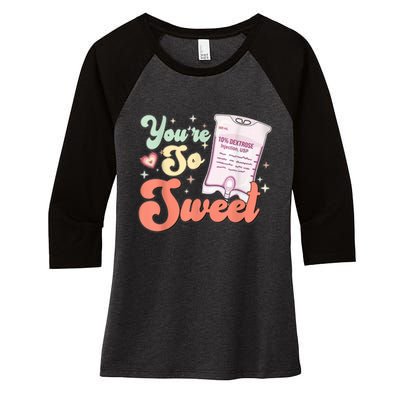 So Sweet Cute Heart Funny ICU ER Nurse Happy Valentines Day Women's Tri-Blend 3/4-Sleeve Raglan Shirt