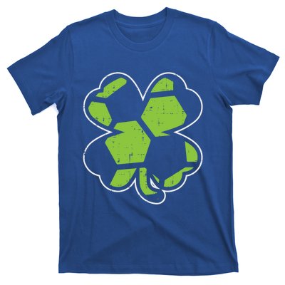 Soccer Shamrock Clover St Patricks Day Football Sports Gift Funny Gift T-Shirt