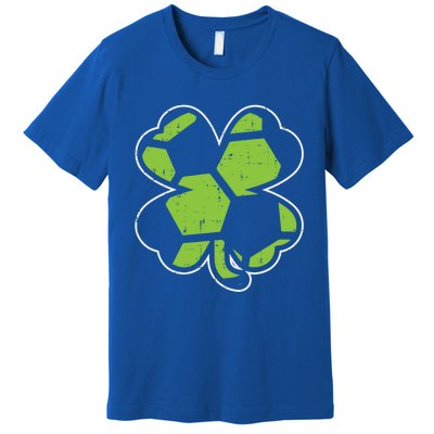 Soccer Shamrock Clover St Patricks Day Football Sports Gift Funny Gift Premium T-Shirt