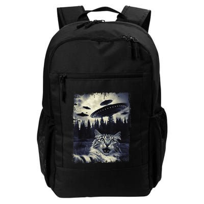Surprised & Scared Cat Selfie Aliens Ufos Weird Daily Commute Backpack