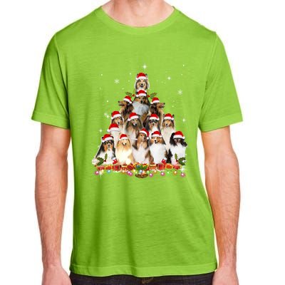 Shetland Sheepdog Christmas Tree Dog Santa Xmas Funny Pajama Gift Adult ChromaSoft Performance T-Shirt