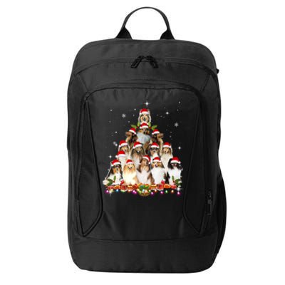 Shetland Sheepdog Christmas Tree Dog Santa Xmas Funny Pajama Gift City Backpack