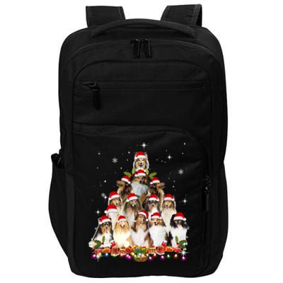 Shetland Sheepdog Christmas Tree Dog Santa Xmas Funny Pajama Gift Impact Tech Backpack