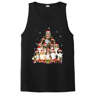 Shetland Sheepdog Christmas Tree Dog Santa Xmas Funny Pajama Gift PosiCharge Competitor Tank