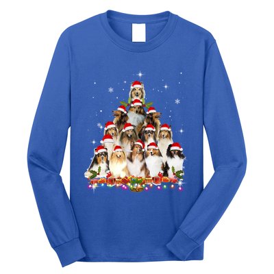 Shetland Sheepdog Christmas Tree Dog Santa Xmas Funny Pajama Gift Long Sleeve Shirt