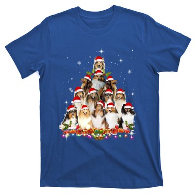 Shetland Sheepdog Christmas Tree Dog Santa Xmas Funny Pajama Gift T-Shirt