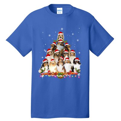 Shetland Sheepdog Christmas Tree Dog Santa Xmas Funny Pajama Gift Tall T-Shirt