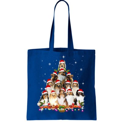 Shetland Sheepdog Christmas Tree Dog Santa Xmas Funny Pajama Gift Tote Bag