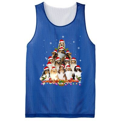 Shetland Sheepdog Christmas Tree Dog Santa Xmas Funny Pajama Gift Mesh Reversible Basketball Jersey Tank