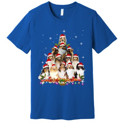 Shetland Sheepdog Christmas Tree Dog Santa Xmas Funny Pajama Gift Premium T-Shirt