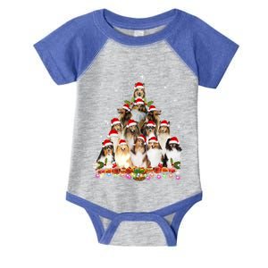 Shetland Sheepdog Christmas Tree Dog Santa Xmas Funny Pajama Gift Infant Baby Jersey Bodysuit